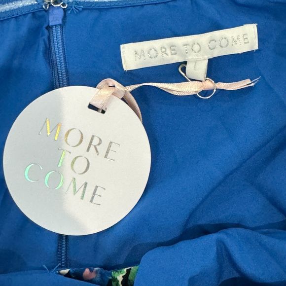 NWT* More to Come Maggie Twist Mini Dress in Blue Floral - Women's Large - Picture 4 of 9